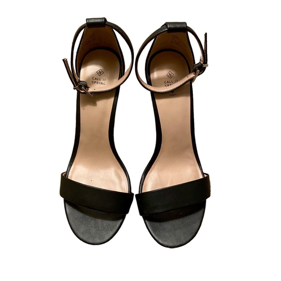 CALL IT SPRING VEGAN LEATHER HEELS ANKLE STRAP BLACK SIZE 8 STILETTO HEELS - Picture 3 of 16